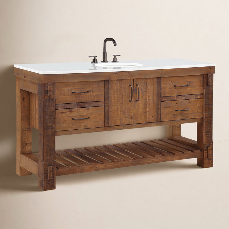 Bromley 60" Single Bathroom Vanity with Quartz Top