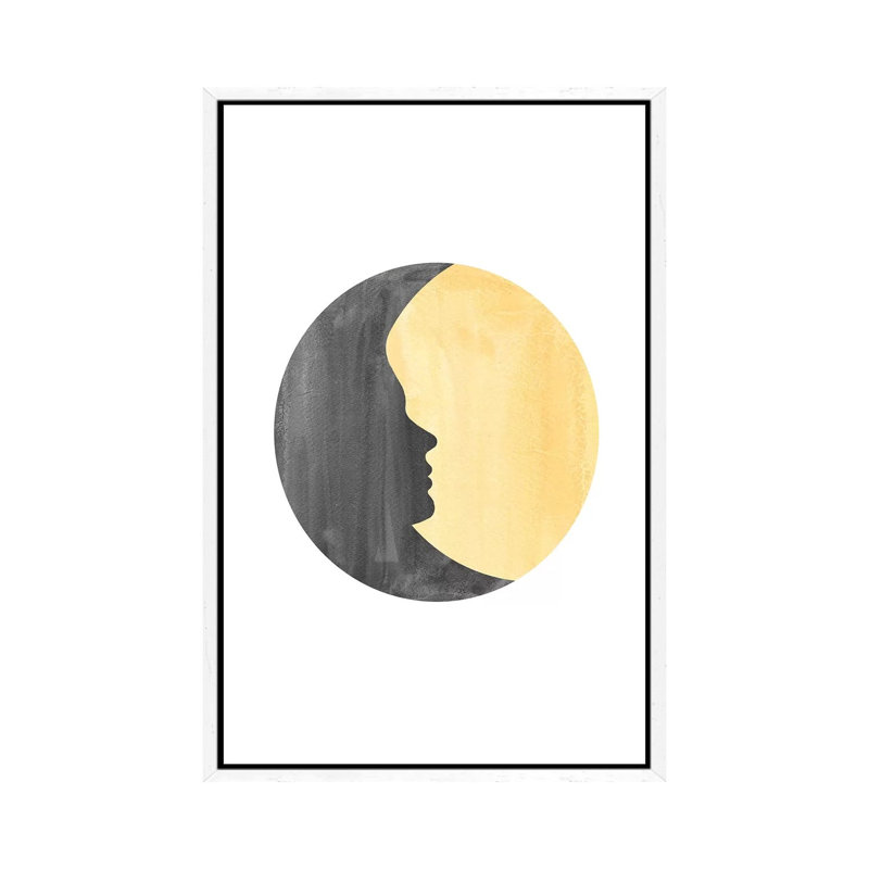 Woman Moon II by Whales Way - Print on Canvas, White Framed, 101.6cm H x 66.04cm W x 3.81cm D