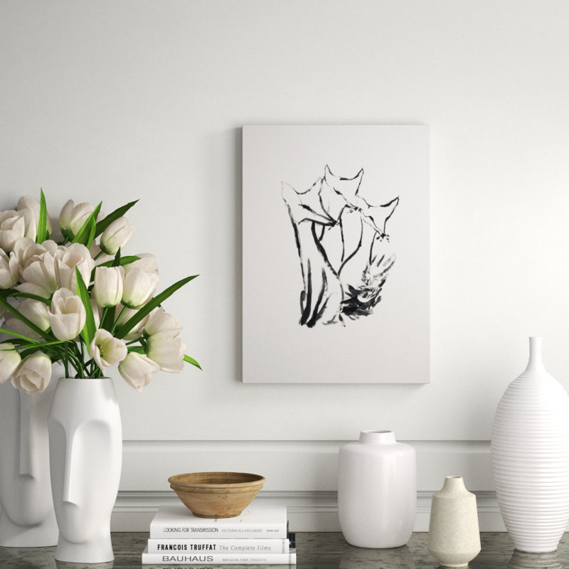Leaning Fox III Painting by Fern Cassidy, 22" H x 16" W, Outdoor