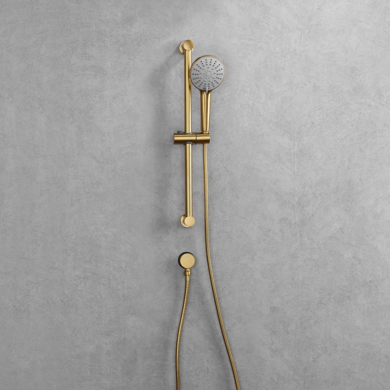 Ensemble de pomme de douche à barre coulissante 24 po avec tuyau flexible 72 po Kree Collection Kree, Or brossé