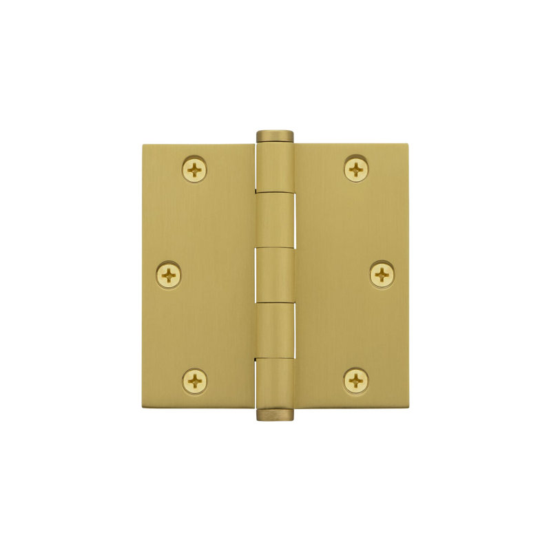 Charnière de porte simple à billes H 3,5 po x l 3,5 po, Laiton satiné
