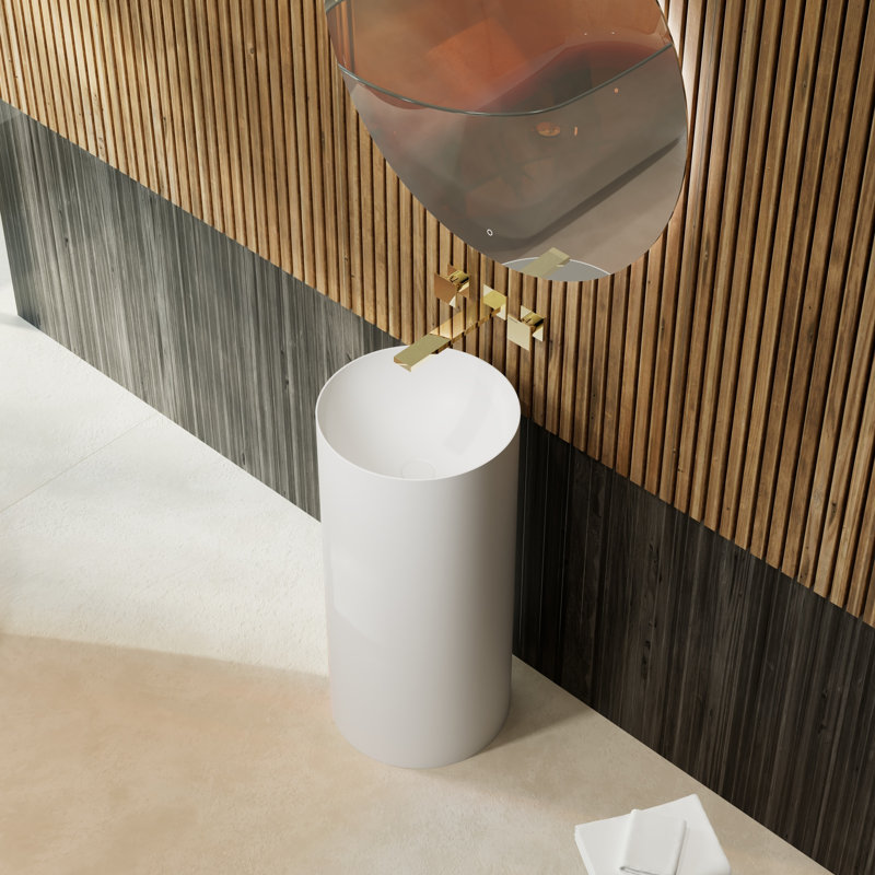 Lavabo de salle de bain 16 "à surface solide Monblari - blanc mat, Blanc mat