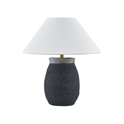 Lampe de table 19 "avec abat-jour en lin Patrick, noir