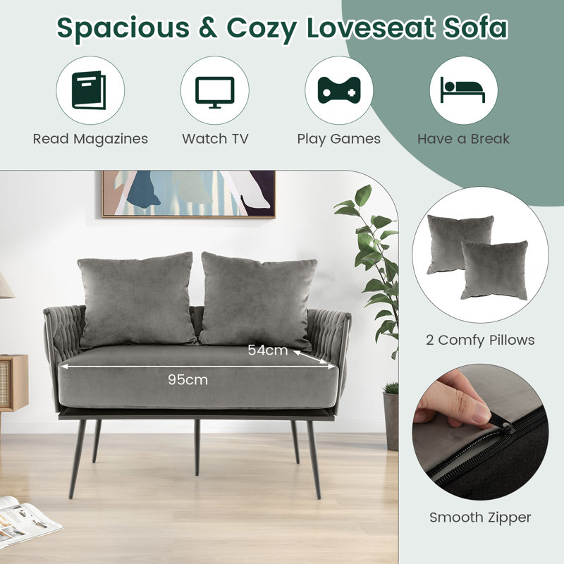 Ugarte 2 Seater Velvet Loveseat