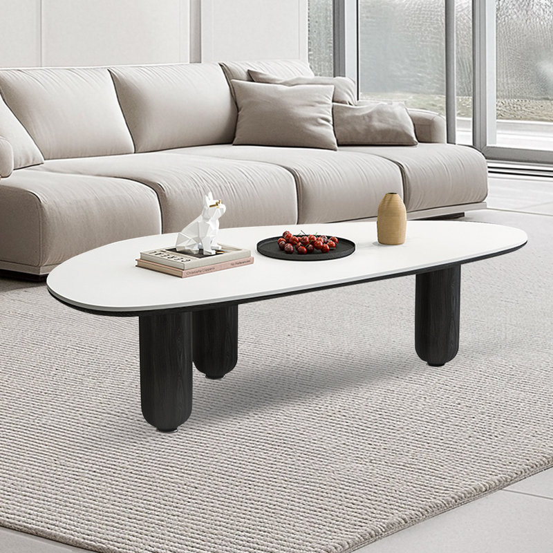 Table basse moderne, simple et créative, H 15,35 po x L 46,85 po x l 23,23 po, Blanc