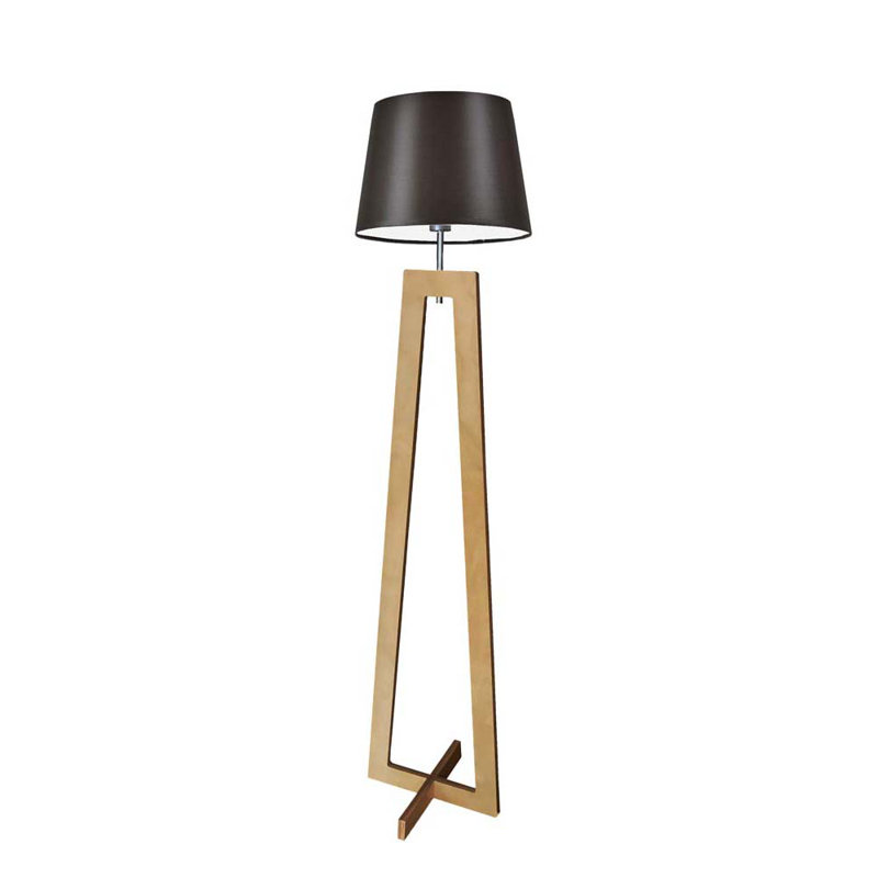 Pip 160 H cm Floor Lamp, Brown/White inside, Oak