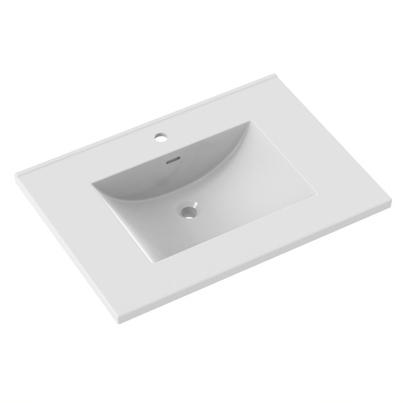 31 po. Plateau en céramique sur 3 cm d'épaisseur blanc, Simple