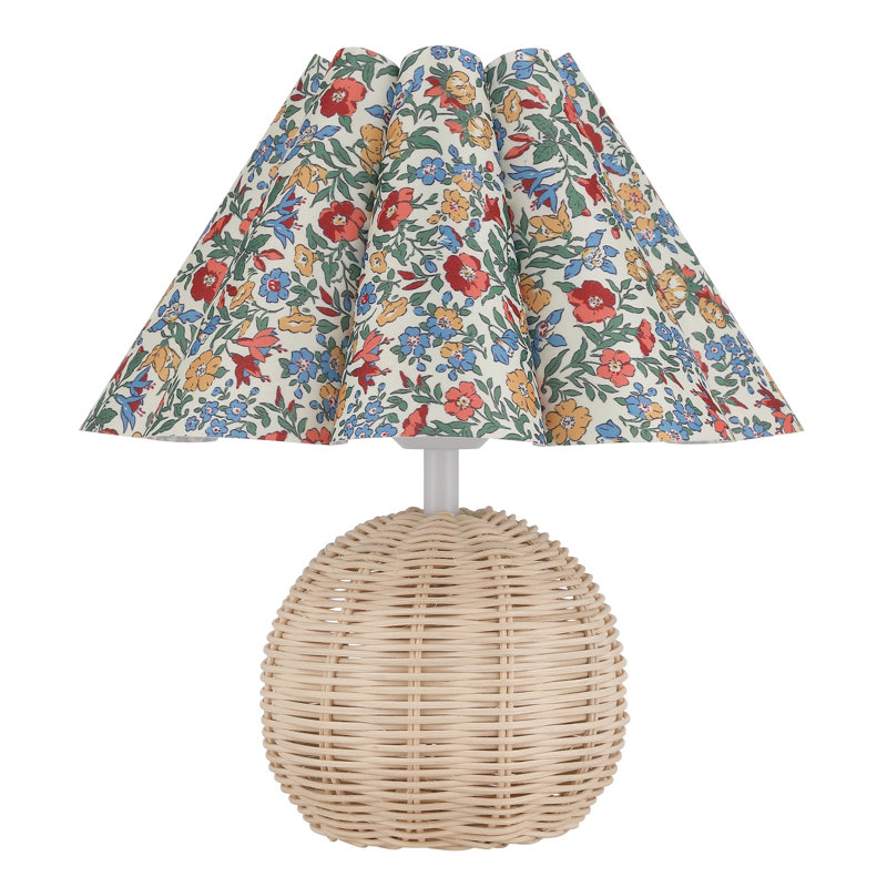 Lampe de table Cottage Rose, Multi-floral plissé