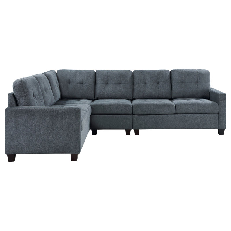 Canapé modulaire rembourré 4 pièces 4 pièces, Tissu gris