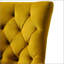 Chaise d'appoint en velours jaune et finition espresso