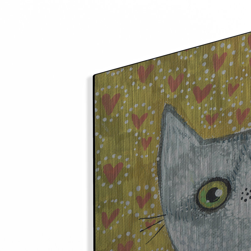 Art mural en métal Trinx «Kooky Cat 2» par Melissa Averinos, H 24 po x l 24 po