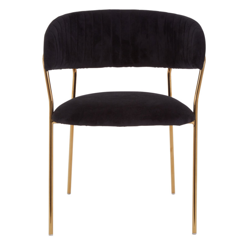 Elsberry 46cm H Velvet Upholstered Armchair, Gold, Black
