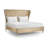 Water Upholstered Metal Wingback Bed