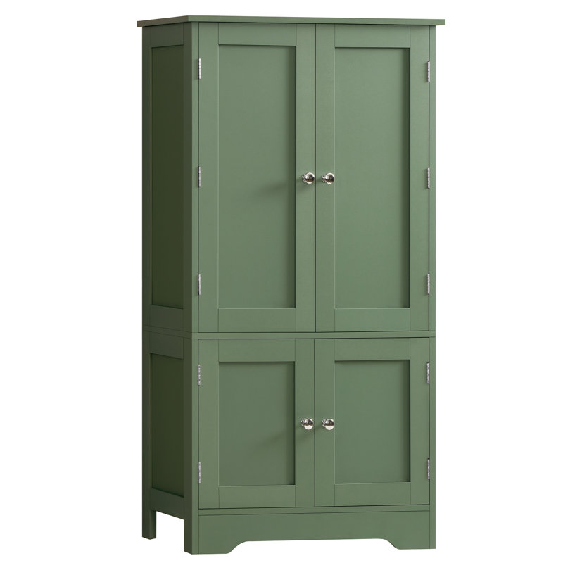 43'' Accent Cabinet With 6 Door Shelves, Pantry Cabinet With 4 Doors, Kitchen Storage Cabinet For Living Room, Dining Room, Green