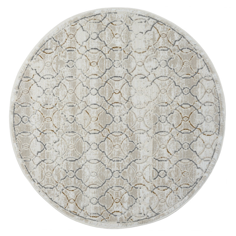 Noemi cream Rug, Round 120cm