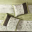 Édredon 7 pièces pour grand lit - 1 édredon en tissu brodé, 2 taies décoratives, 3 coussins décoratifs, jupe de lit lavable à la machine et rembourrage froissé-119105558-119105560