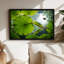 «Green Lotus Leaves and Bud on Rippling Water», art mural-133552133
