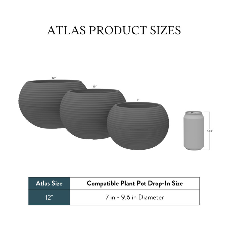 Atlas Pot Planter, Brown River Rock