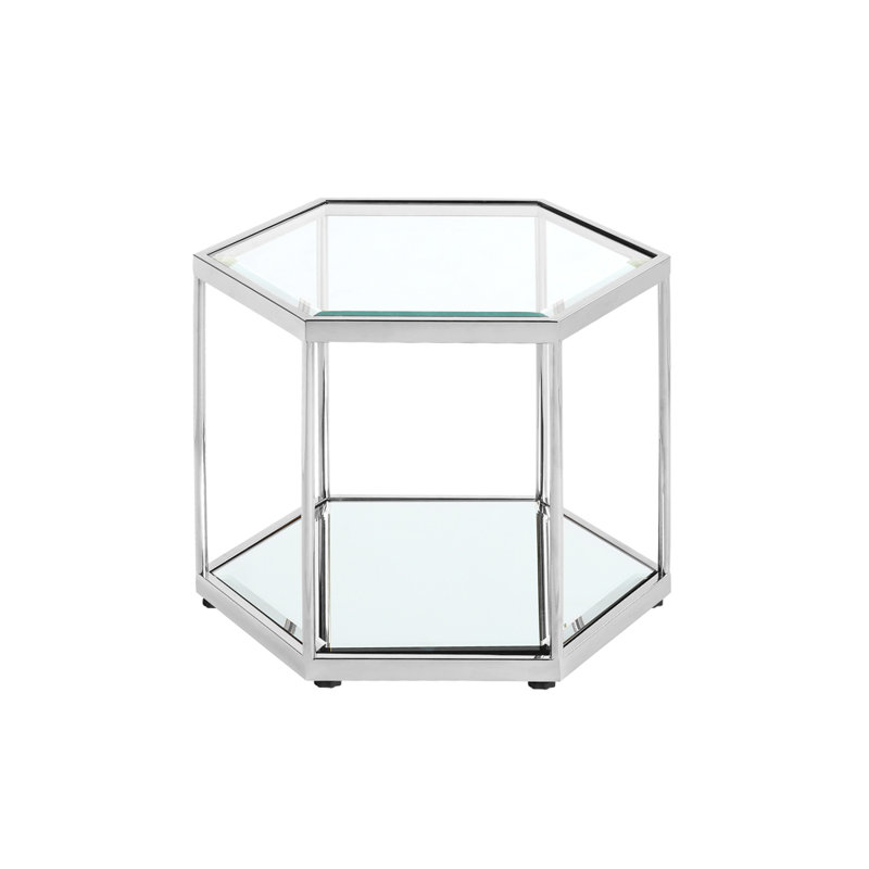 Table de bout à tablette de plancher Mayson, Argent
