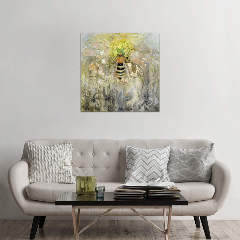 Bee 1 Piece Wrapped Canvas Painting, 93.98 cm H x 93.98 cm W x 3.175 cm D