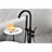 Tub Filler Faucet With Splash Prevention And Conversion Knob - Matte Black Handheld Shower Construction Stainless Steel-120951937