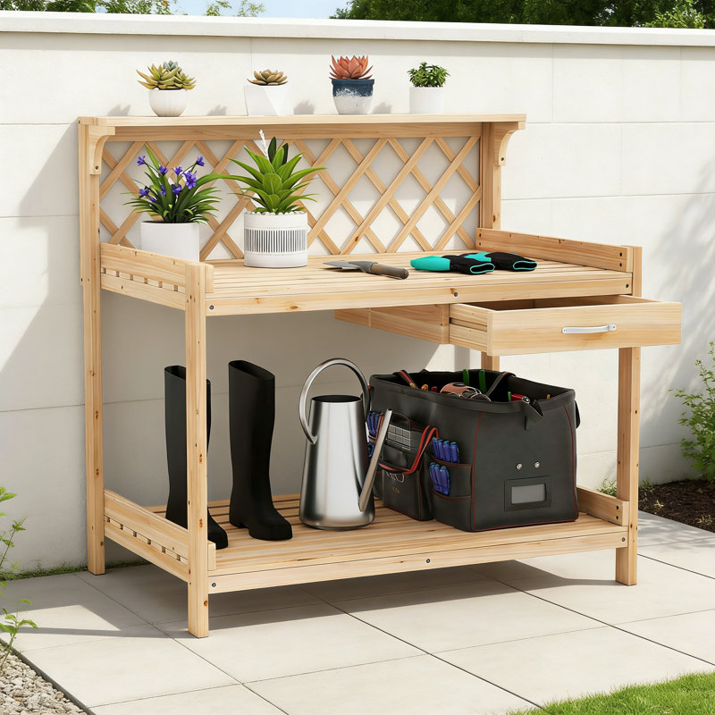 Manufactured Wood Potting Bench, Natural