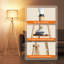 Lampe trépied moderne en bois avec tablettes, télécommande, 63 po de hauteur
