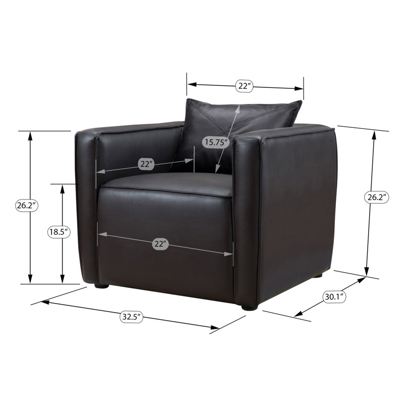 Mcgrady Upholstered Armchair, Dark Gray Vinyl