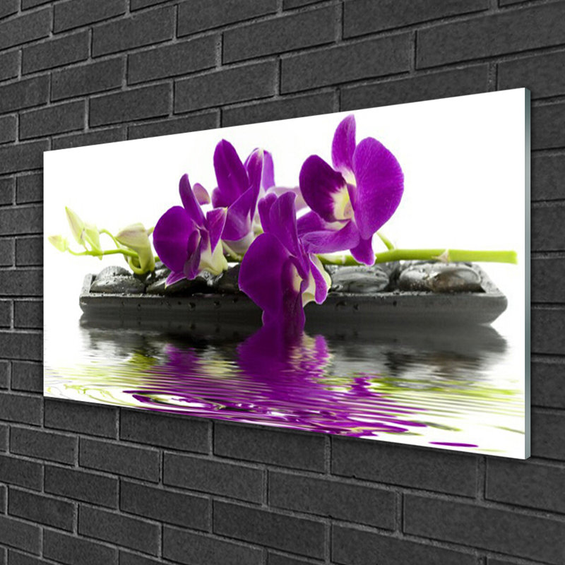 Floral Flowers - Unframed Photograph on Glass