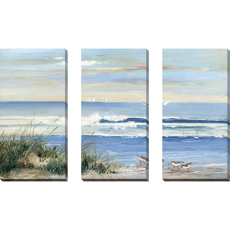 «Beach Combers», reproduction sur toile 3 pièces, H 32 po x l 48 po x P 1 po