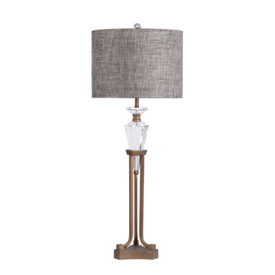 36"H Crystal & Metal Table Lamp With Shade