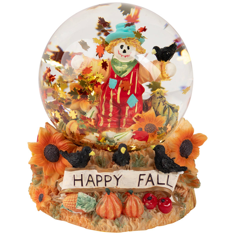 Boule à neige Scarecrow Happy Fall Harvest - 5,5 po
