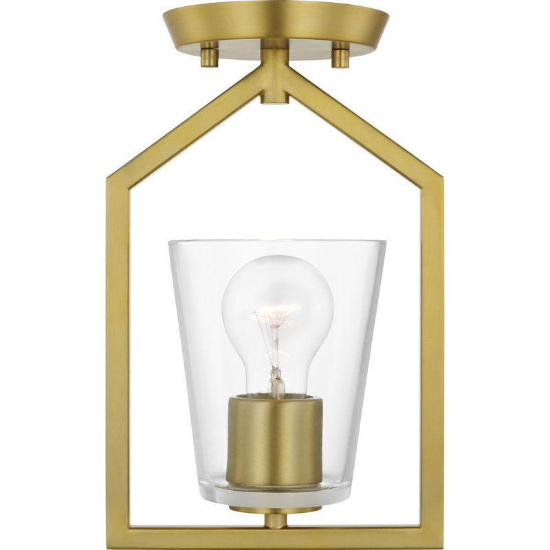 Plafonnier semi-encastré en verre Kyeler, Or brossé