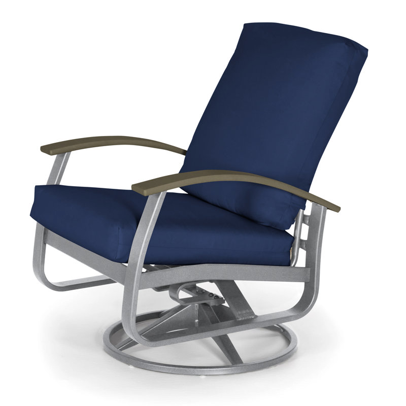 Belle Isle Outdoor Swivel Lounge Chair, Canvas Navy Sunbrella® Canvas, Textured Beachwood, Beachwood P40