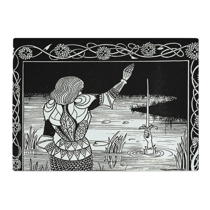 Excalibur in the Lake by Aubrey Beardsley Chopping Board, 20cm W x 28.5cm L