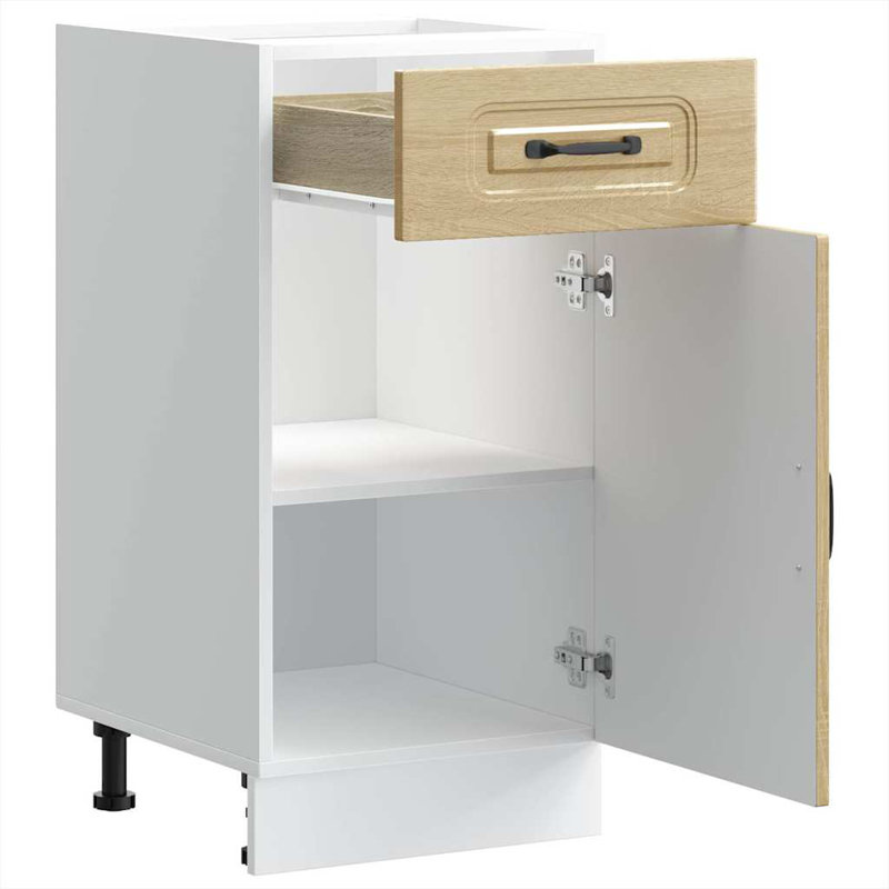 Pieds réglables en bois d'ingénierie vidaXL, Chêne sonoma, H 32,09 po x l 15,75 po x P 18,11 po