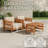 Barton 3 Piece Patio Furniture Set - Weather-Resistant Eucalyptus Wood Outdoor Table and Chairs with Cream Cushions - Modern Outdoor Furniture Set for Porch, Deck, Pool (Natural)-1467075778-1466073053