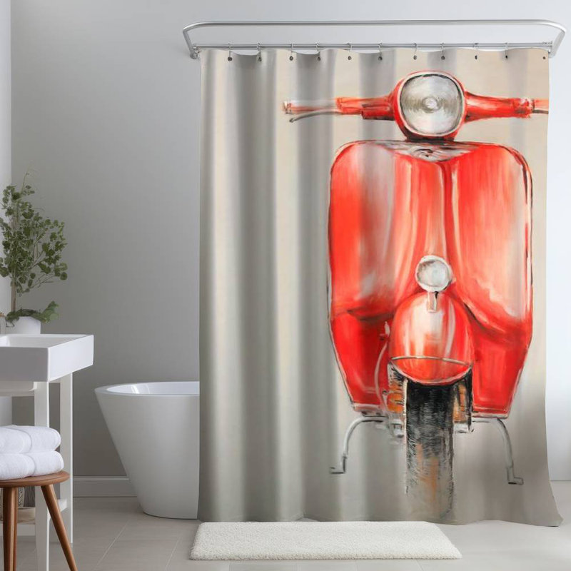 Shower Curtain TR48 – Polyester Shower Curtain, Dye Sublimation Print, 71" W × 74" L
