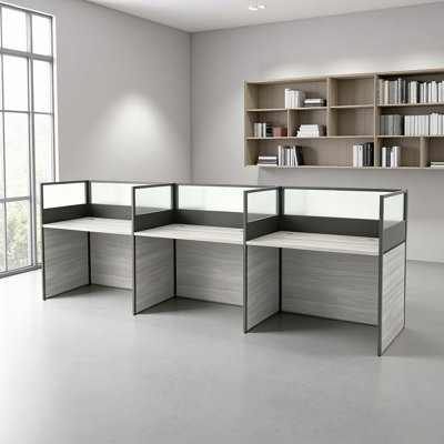 Bureau cubique rectangulaire pour 3 personnes, bureau Cubi