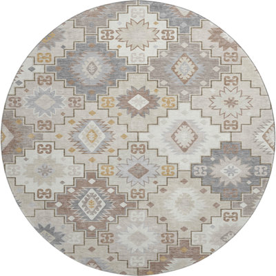 Premium Machine Washable Mayfield AMF2123 Ethnic Rug