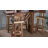 Bali & Pari Luli Suar Wood Bar Stool - Handcrafted Solid Wood Stool With Backrest, Rustic Modern Seating For Kitchen Or Bar Area-2009071561