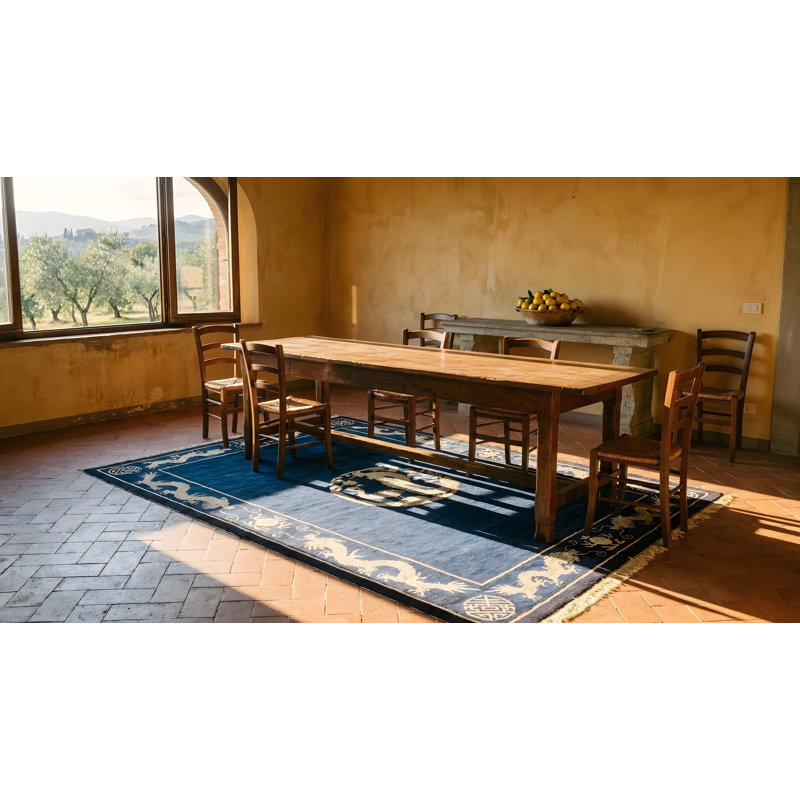 Antique Chinese - Peking Geometric Knotted Rug