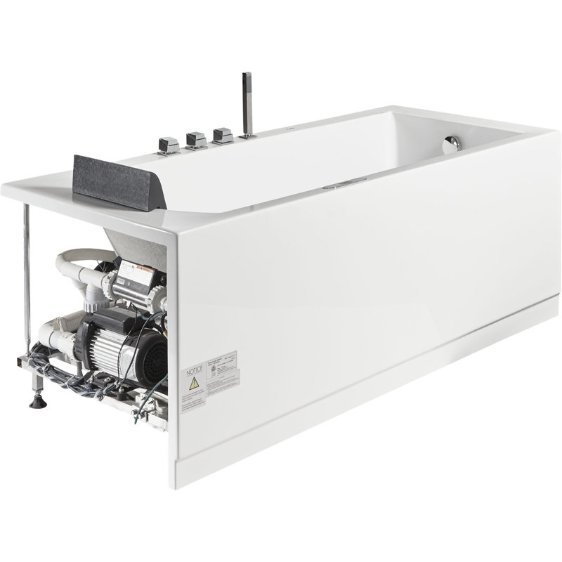 59'' x 31.5'' Freestanding Whirlpool Acrylic Bathtub with Faucet