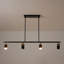 Suspension moderne à 4 spots DEL linéaires avec têtes orientables pour îlot de cuisine