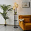 Lampe de table sur pied 65 "avec 3 lumières et double abat-jour 65 po pour salon, chambre à coucher, bureau, bureau