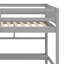 Lit mezzanine avec bureau, tablettes de rangement et escalier