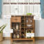 Armoire à vin rétro pour 6 bouteilles, support à vin avec porte-verres et 1 tiroir