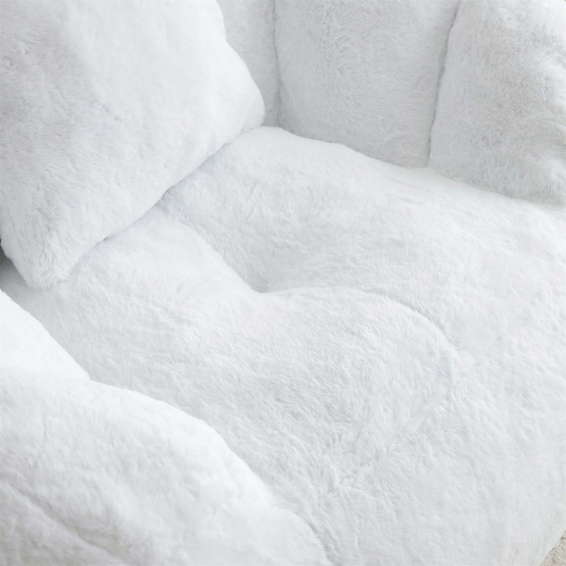 Fauteuil à billes géant avec repose-pieds, surdimensionné pour adultes et enfants, canapé en fausse fourrure pour plus de confort et de style