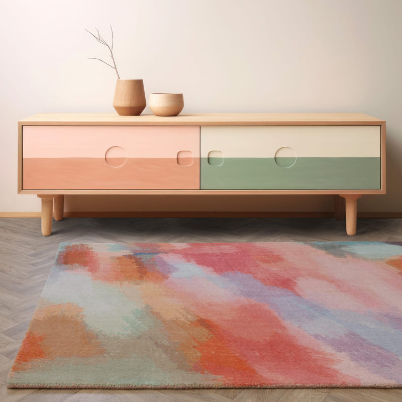Coal Hand Tufted Wool Pastel Area Rug, Rectangle 160 x 230cm