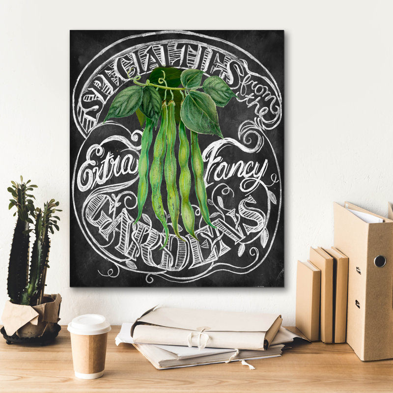 «Chalkboard Green Beans» par Art Licensing Studio, art mural sur toile, H 24 po x l 20 po x P 0,75 po